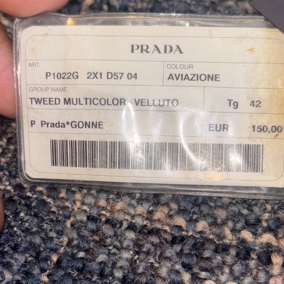 Prada Blue and Tan Wool Pencil Skirt - Picture 10 of 17